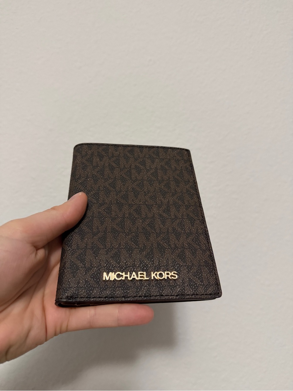 Michael Kors Brown MK Logo Passport/Wallet